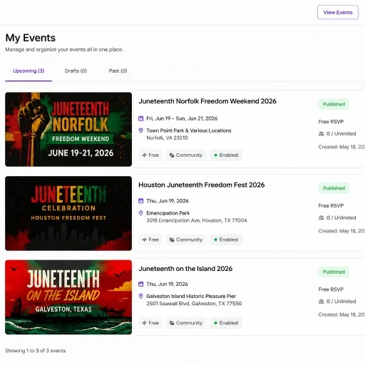 Galveston Island Juneteenth Festival & Celebration 2026 – Free
